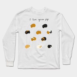 I Love Guinea Pigs Sticker Sheet Long Sleeve T-Shirt